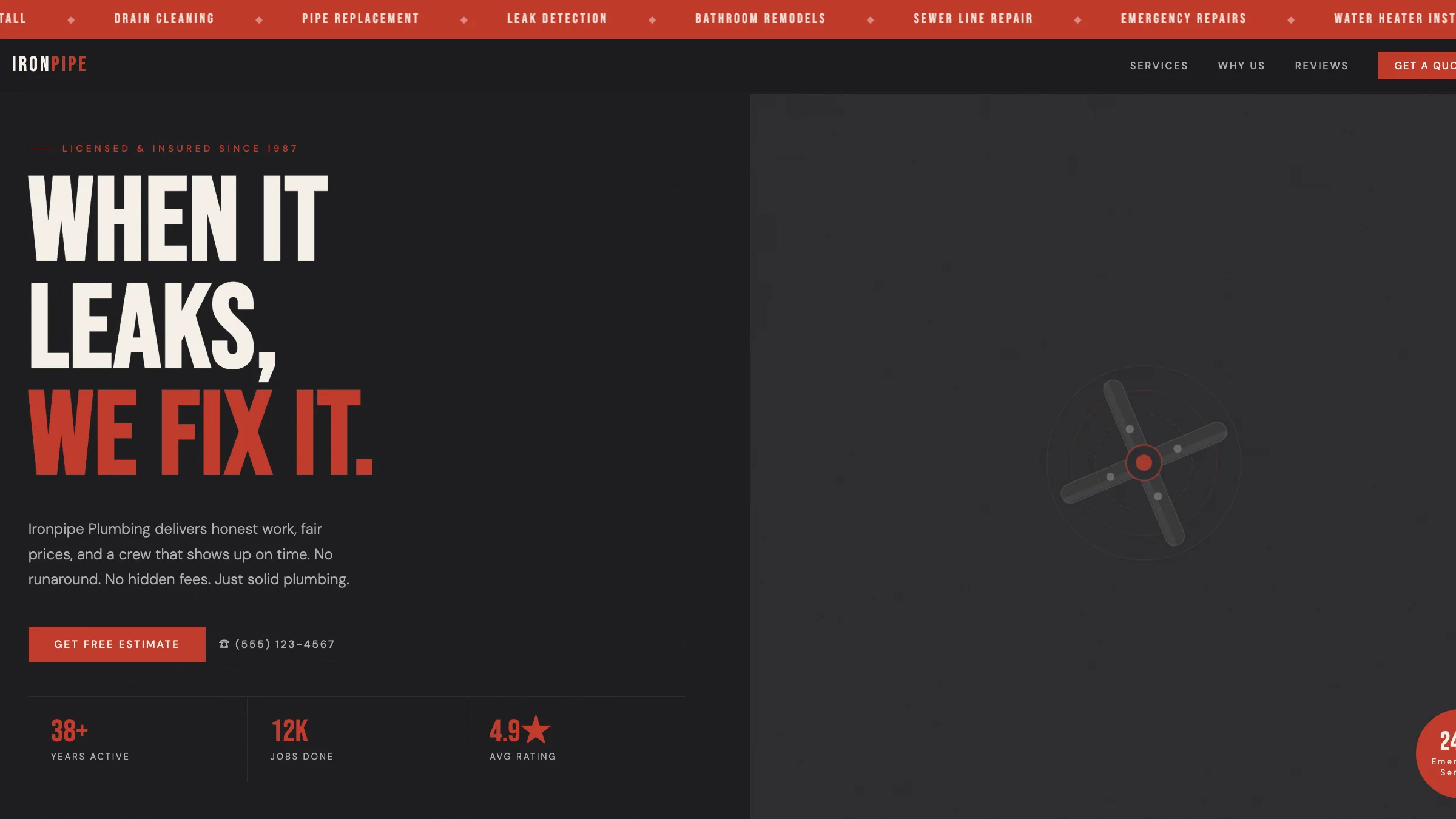 Ironpipe Plumbing - Web Development Project by Michiana.dev
