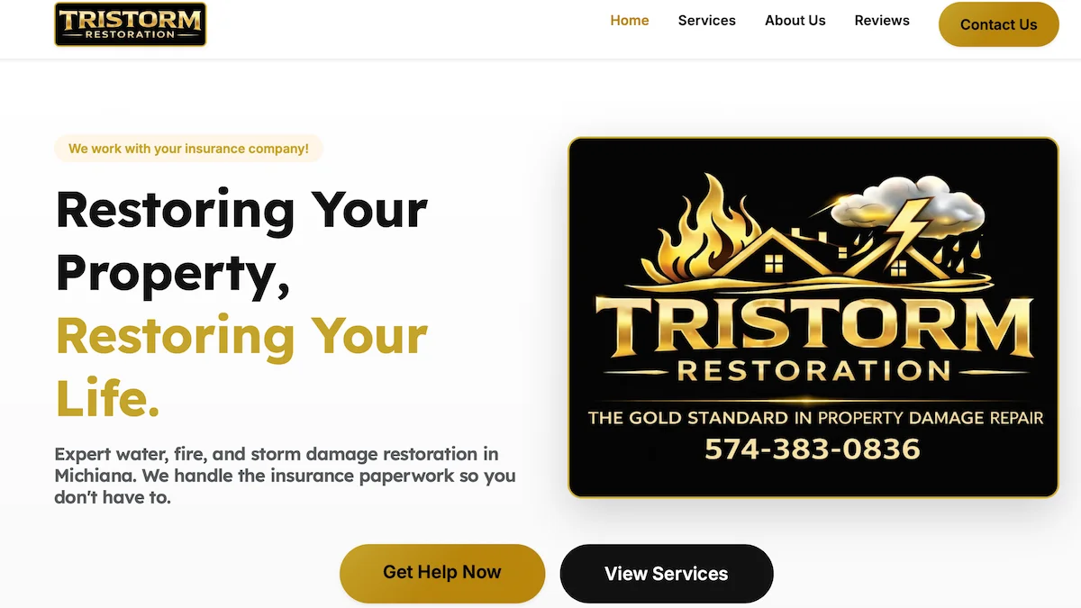 TriStorm Restoration - Web Development Project by Michiana.dev