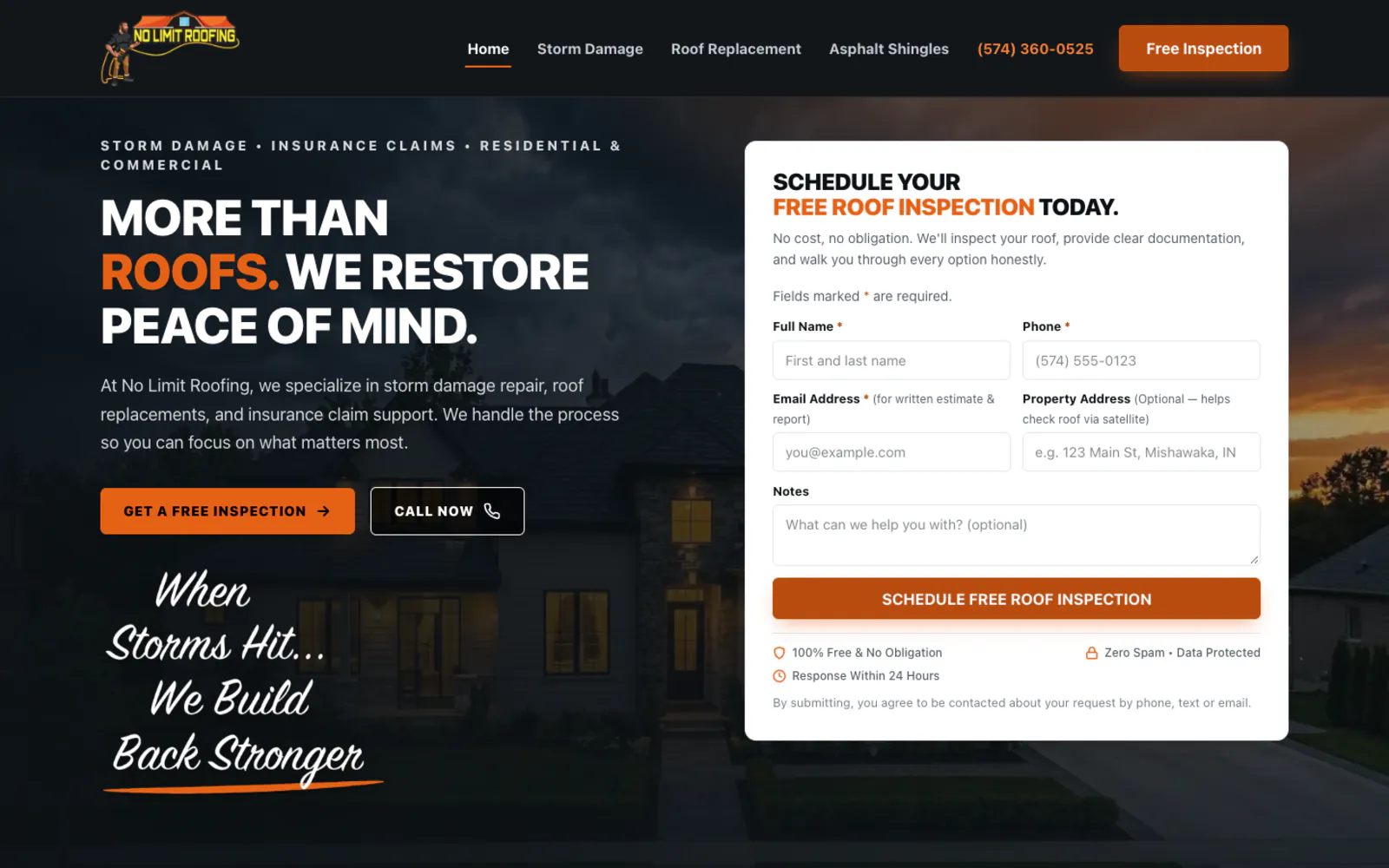 No Limit Roofing — Storm damage & roofing